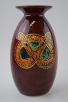 Anita Harris Art Pottery vase, decorated with a Stafford Knot, 21cm tall, signed by Anita. In good