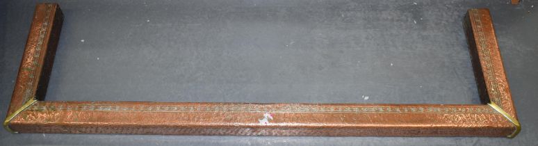 Antique copper and brass Arts and Craft fender, 126cm wide. Collection only.