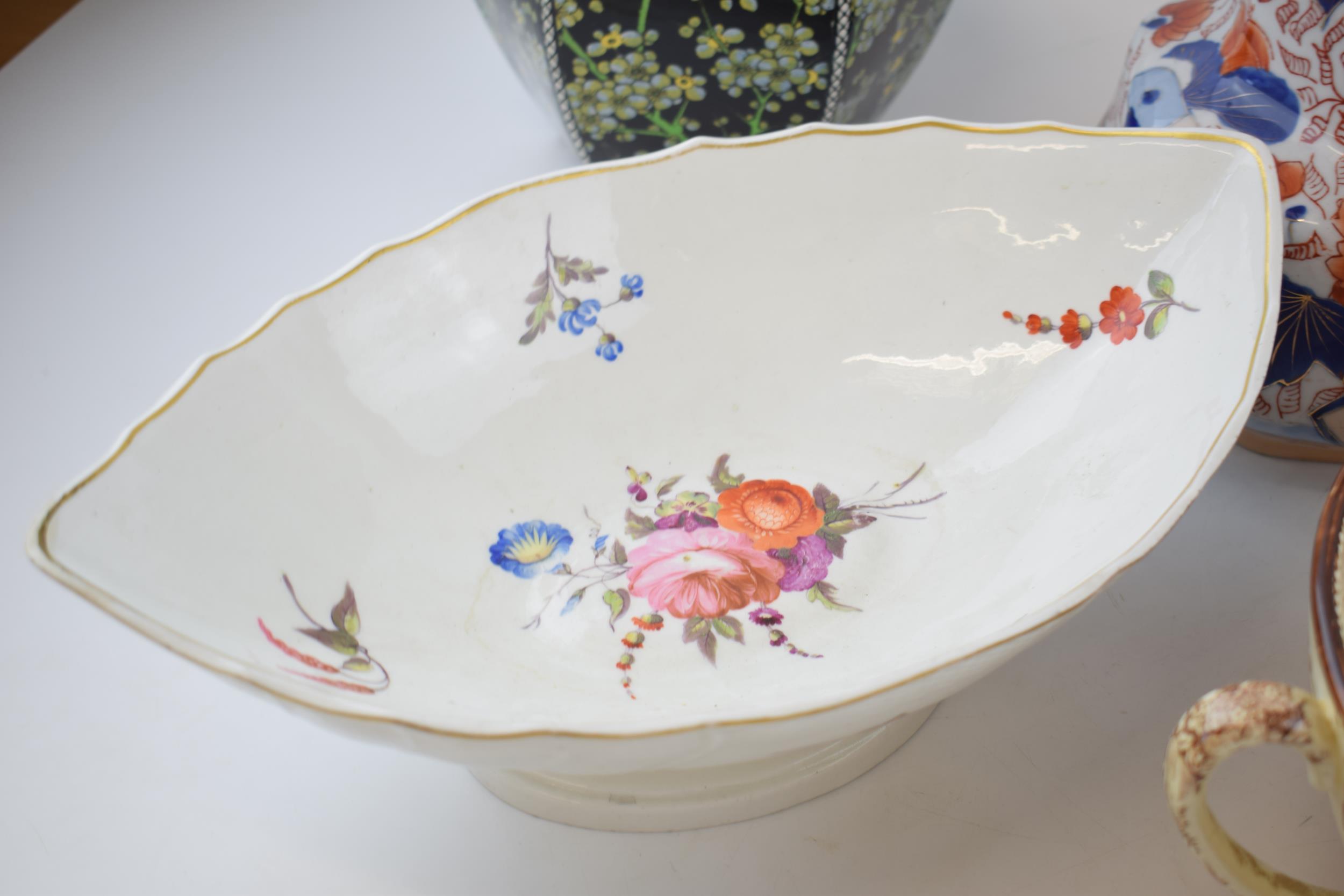 Pottery to include a 19th century English pottery floral comport with a pair of Royal Doulton - Image 2 of 7