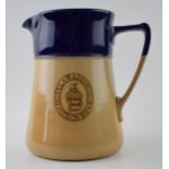 Royal Doulton advertising jug, in two tone colours, Hotel Washington Colon RP, 22cm tall. In good