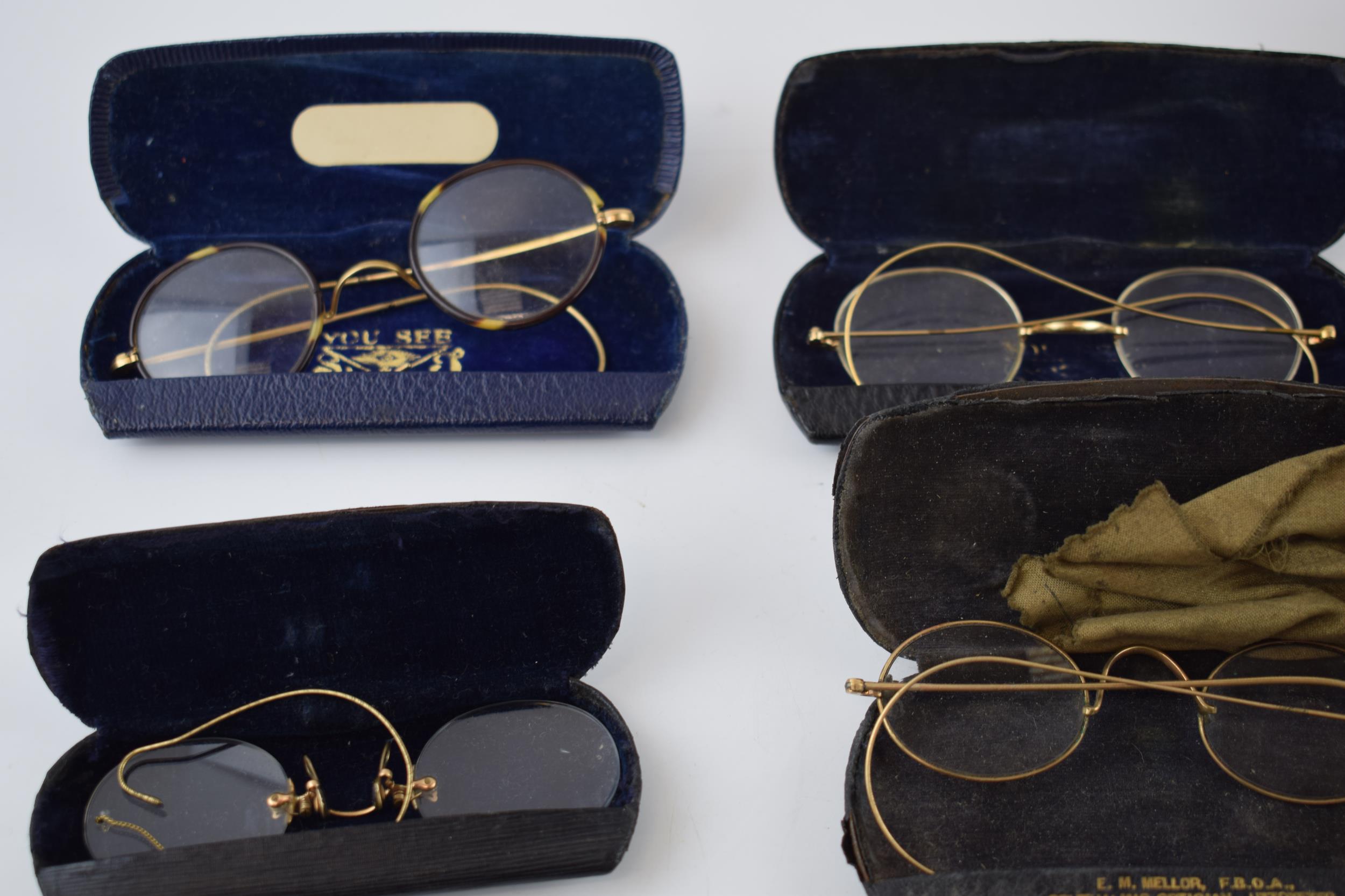 A collection of cased vintage spectacles in Georgian and later styles, some from Uttoxeter (Qty). - Image 2 of 5