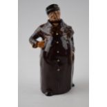 Royal Doulton Kingsware miniature figural whisky flagon, The Coachman, 14cm tall. Body is in good