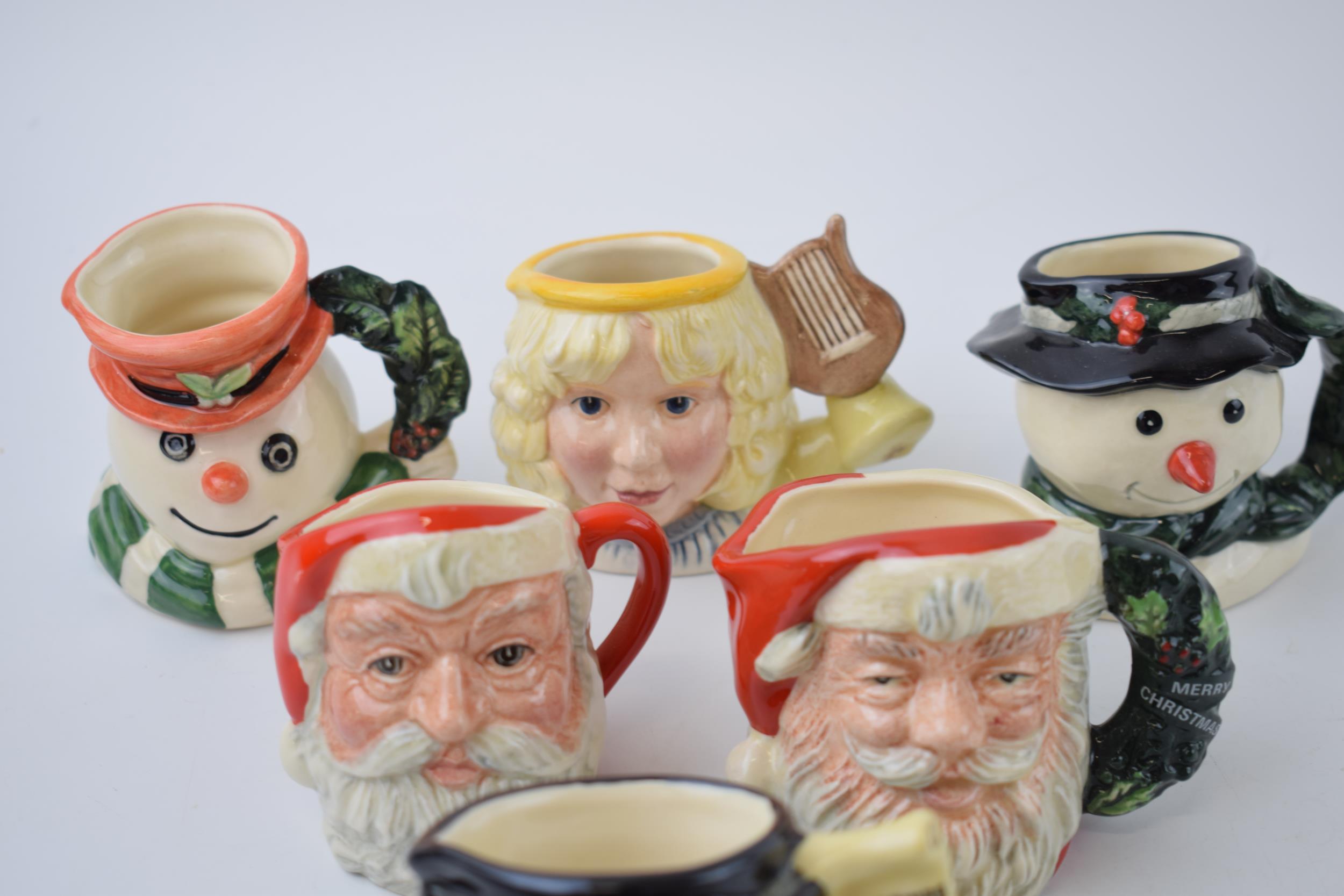 A trio of miniature Royal Doulton character jugs to include The Angel D7051, Santa Claus D6706, - Image 4 of 5