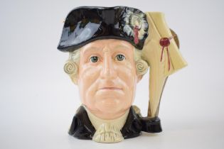 Large Royal Doulton double sided character jug George III / George Washington D6749. In good