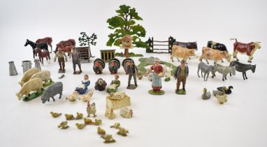 A good collection of pre-war Britain's and similar manufacturers hollow-cast farm yard collectables.