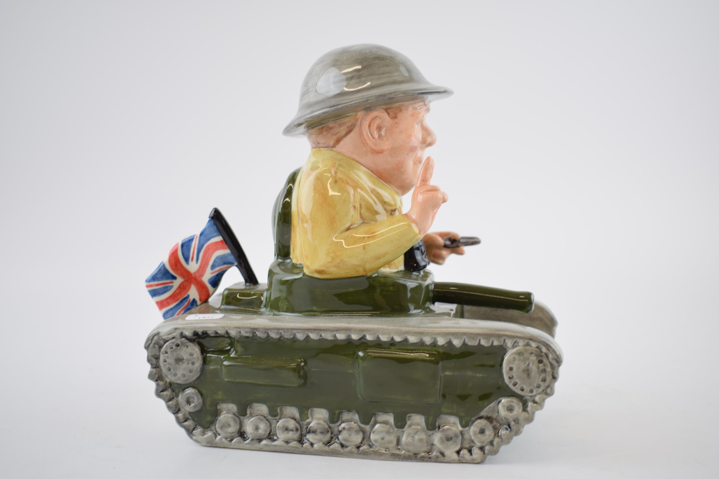 Bairstow Manor Collectables comical model of Winston Churchill in a tank, 20cm tall. In good - Image 2 of 3