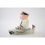 Bairstow Manor Collectables comical model of Winston Churchill in a boat, 18cm tall. In good