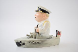 Bairstow Manor Collectables comical model of Winston Churchill in a boat, 18cm tall. In good
