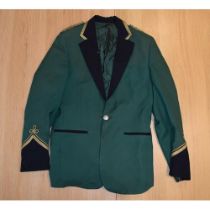 Green blazer, by Brayshaw of Leeds, with Irish lyre buttons.