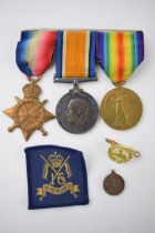A trio of World War One medals to include 1914-1915 star, the 1914-1918 medal and the Great War