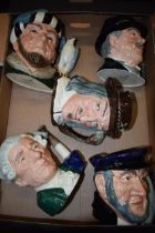 Large Royal Doulton character jugs to include Izaak Walton, City Gent, Apothecary and others (5). In