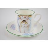 Royal Doulton prototype Snowman cup and saucer, with prototype backstamp to base of each (2). In