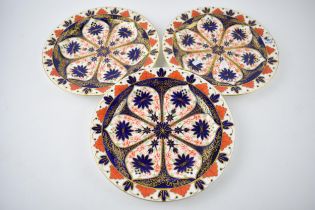 A trio of 19th century Derby Imari 20.5cm diameter plates (3). In good condition with no obvious