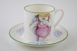 Royal Doulton prototype Snowman cup and saucer, with prototype backstamp to base of each (2). In