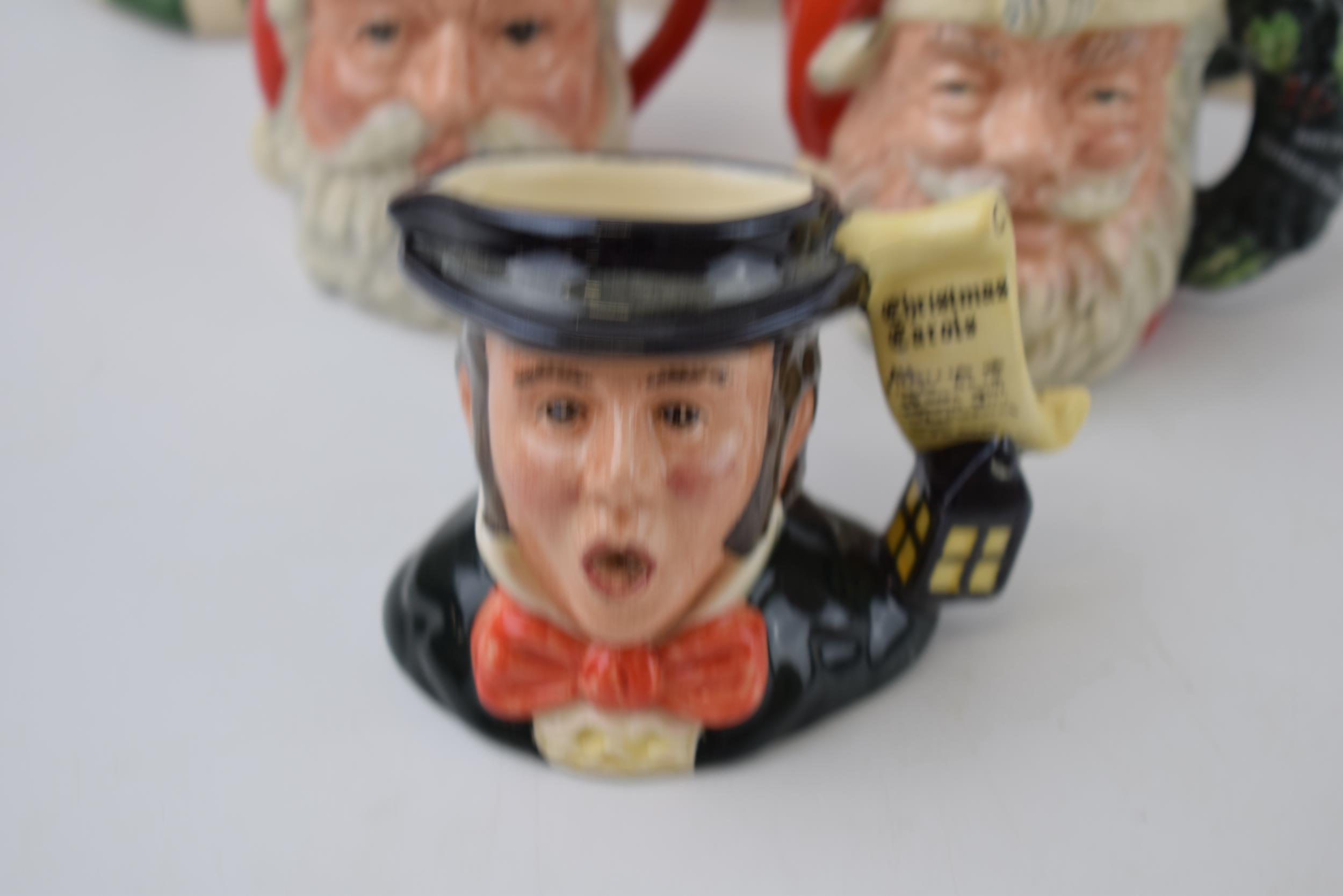 A trio of miniature Royal Doulton character jugs to include The Angel D7051, Santa Claus D6706, - Image 2 of 5