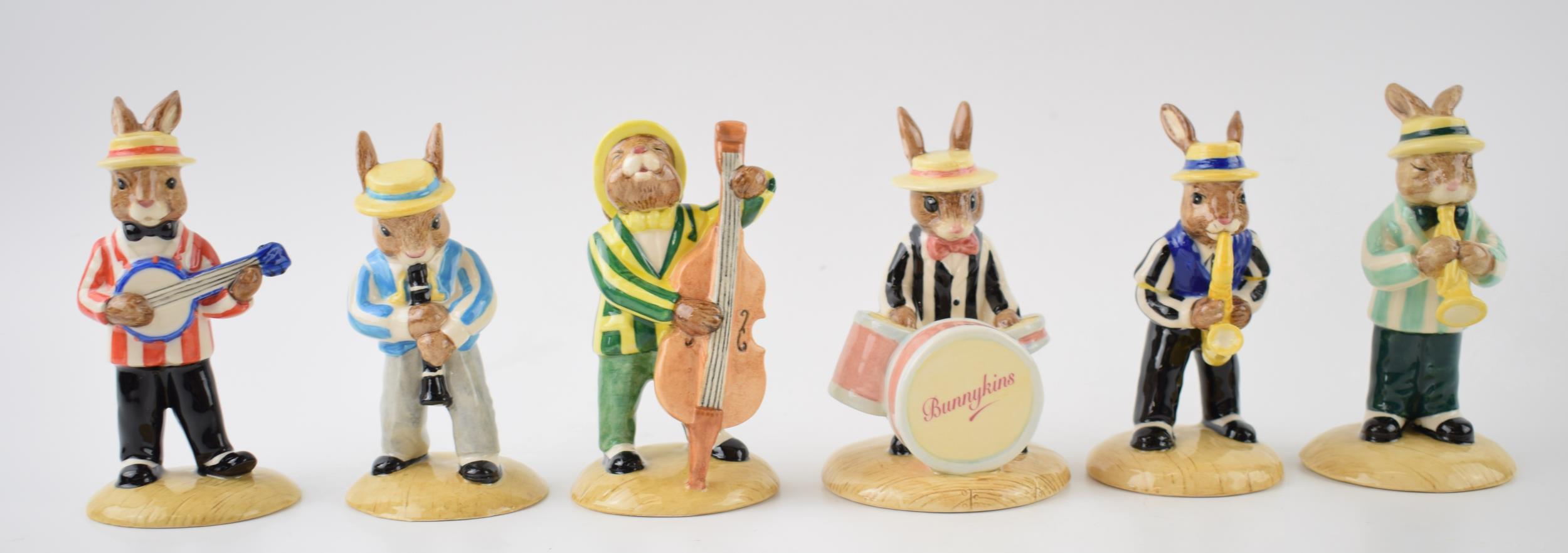 Boxed Royal Doulton Bunnykins figures from the Jazz Band Collection to include the Clarinet Player