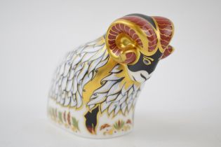 Royal Crown Derby paperweight, Derby Ram, 7cm high, exclusively available from The Royal Crown Derby