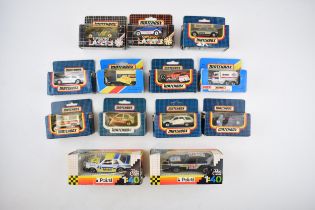 A collection of boxed Matchbox die cast model toy cars to include MB5 Peterbilt Tanker, MB-12