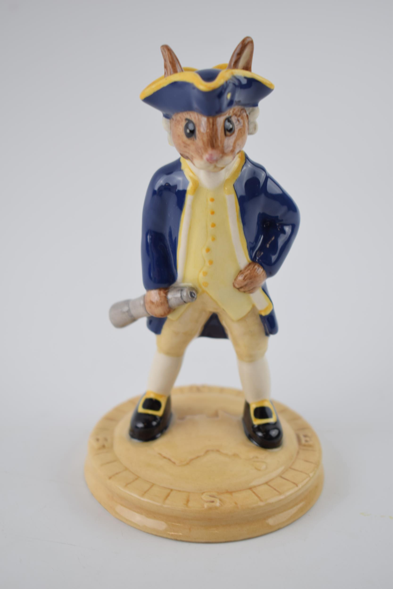 Boxed Royal Doulton Bunnykins figure Captain Cook DB251. In good condition with no obvious damage or