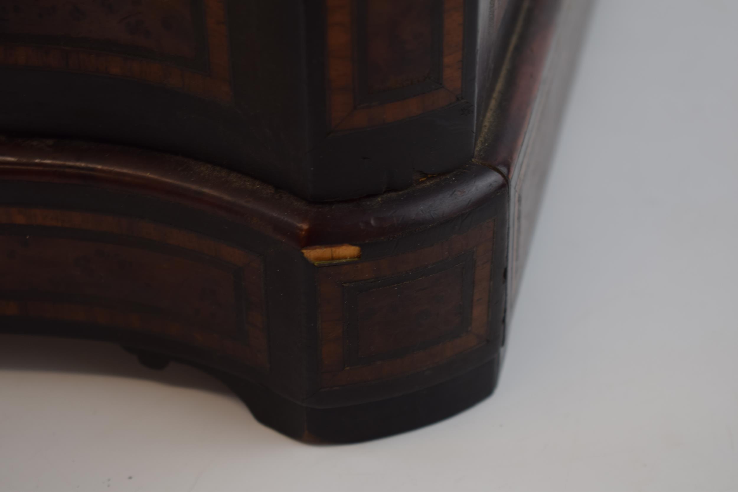 Late 19th century burr walnut cigar cabinet with Mother of Pearl inlaid decoration, with 5 shelves - Image 5 of 10