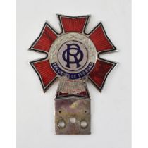 Order of the Road (OR) Car Club Badge, Issue No. B 2962. Height 106mm. Some loss to enamel.