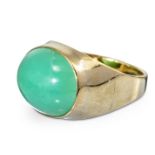 Chrysopras-Cabochon-Ring