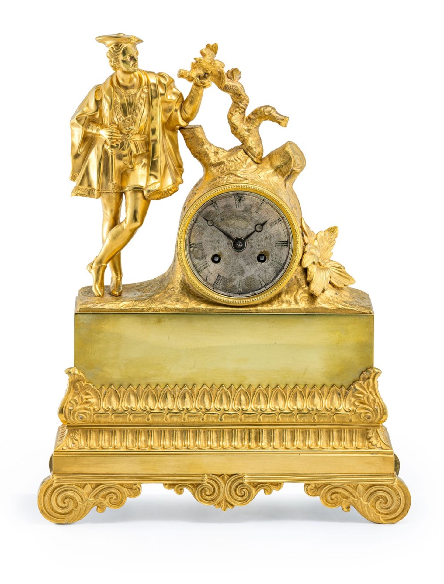 Pendule Charles X mit Falkner  Frankreich, um 1840