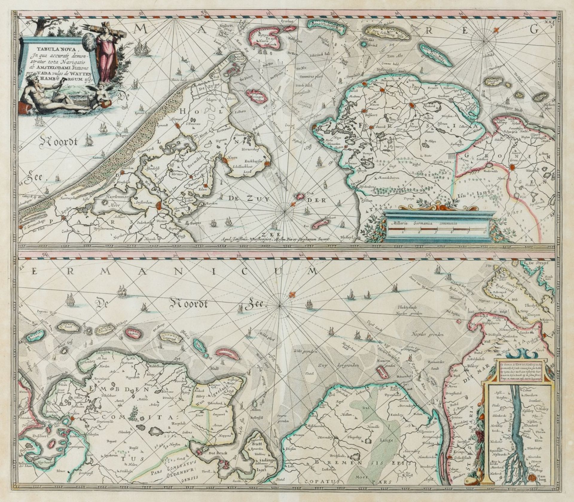 Die Nordseeküste mit West- und Ostfriesischen Inseln um 1680 - Bild 2 aus 2
