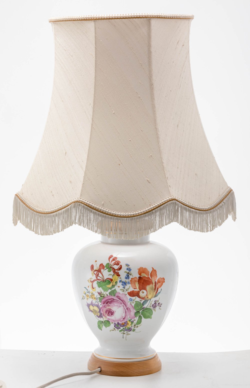 Lampenfuß mit Blumenmalerei Meissen - Image 2 of 3