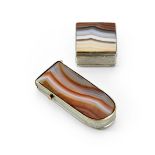 Oblonges doppelseitiges Achat-Streichholz-Etui