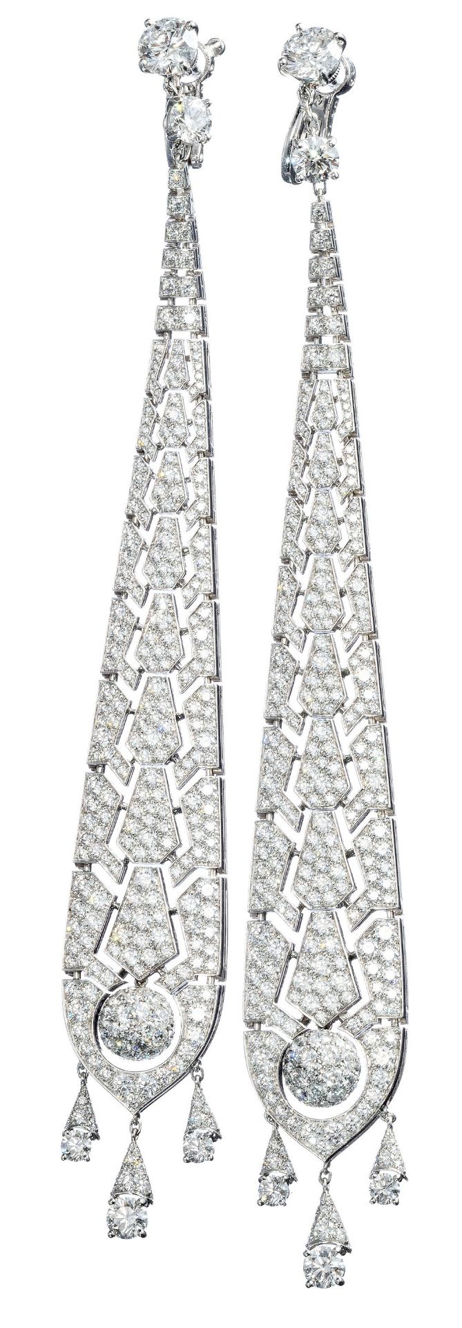 Cartier - Ein Paar Diamant-Ohrgehänge Grand Modell Bellucci