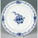 Runde Platte mit indianischen Blumen Meissen, um 1774/1814