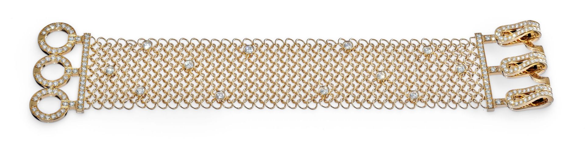 Cartier - Diamant-Rotgold-Armband "Agrafe Résille"