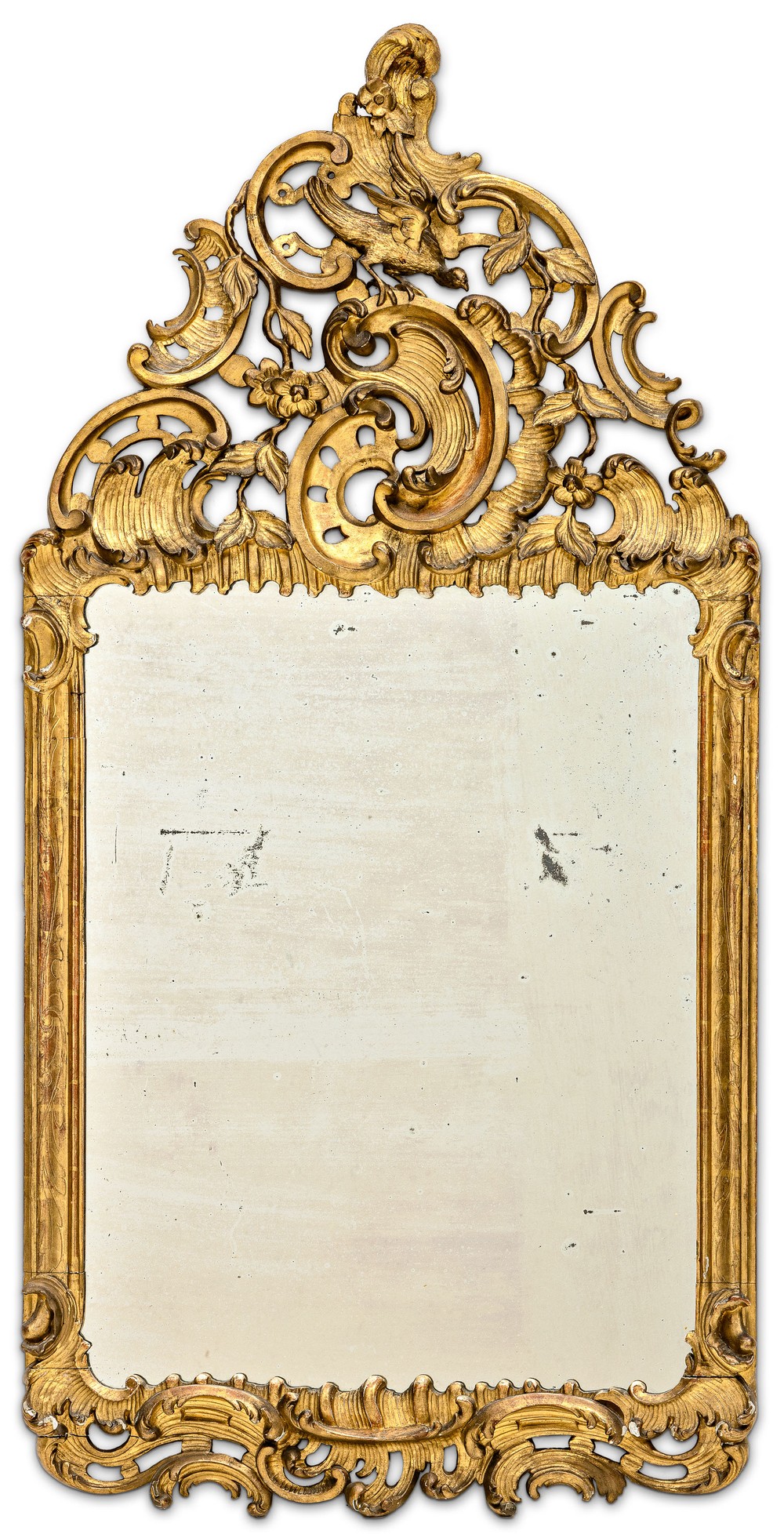 Spiegel im Barockstil mit Kranich 19. Jh.