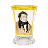 Ranftbecher mit Franz Schubert Wien, die Malerei wohl Fürchtegott Leberecht Fischer, um 1900/30