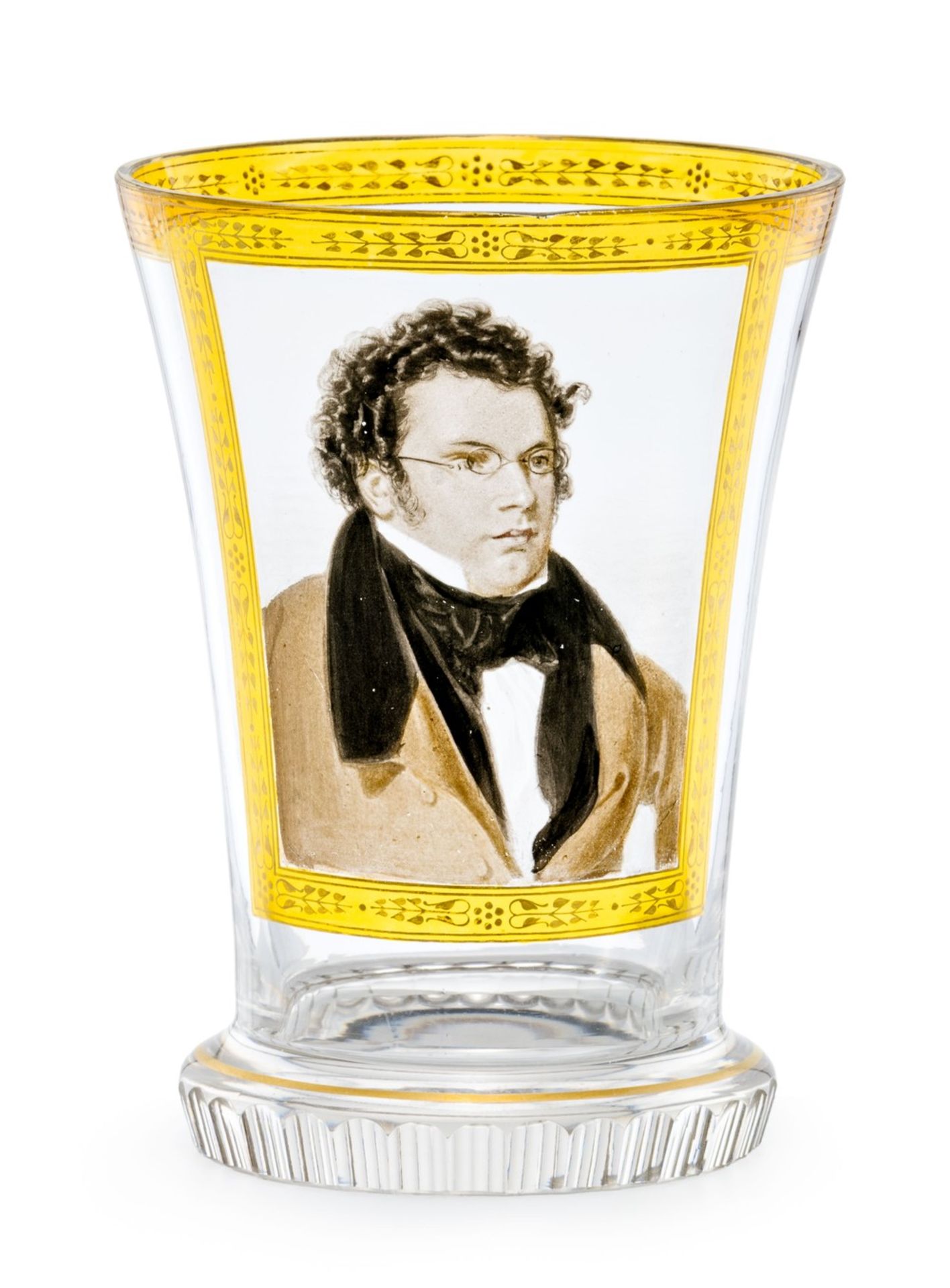 Ranftbecher mit Franz Schubert Wien, die Malerei wohl Fürchtegott Leberecht Fischer, um 1900/30