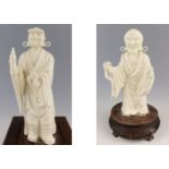 Zwei Figuren eines Mönchs China, Dehua