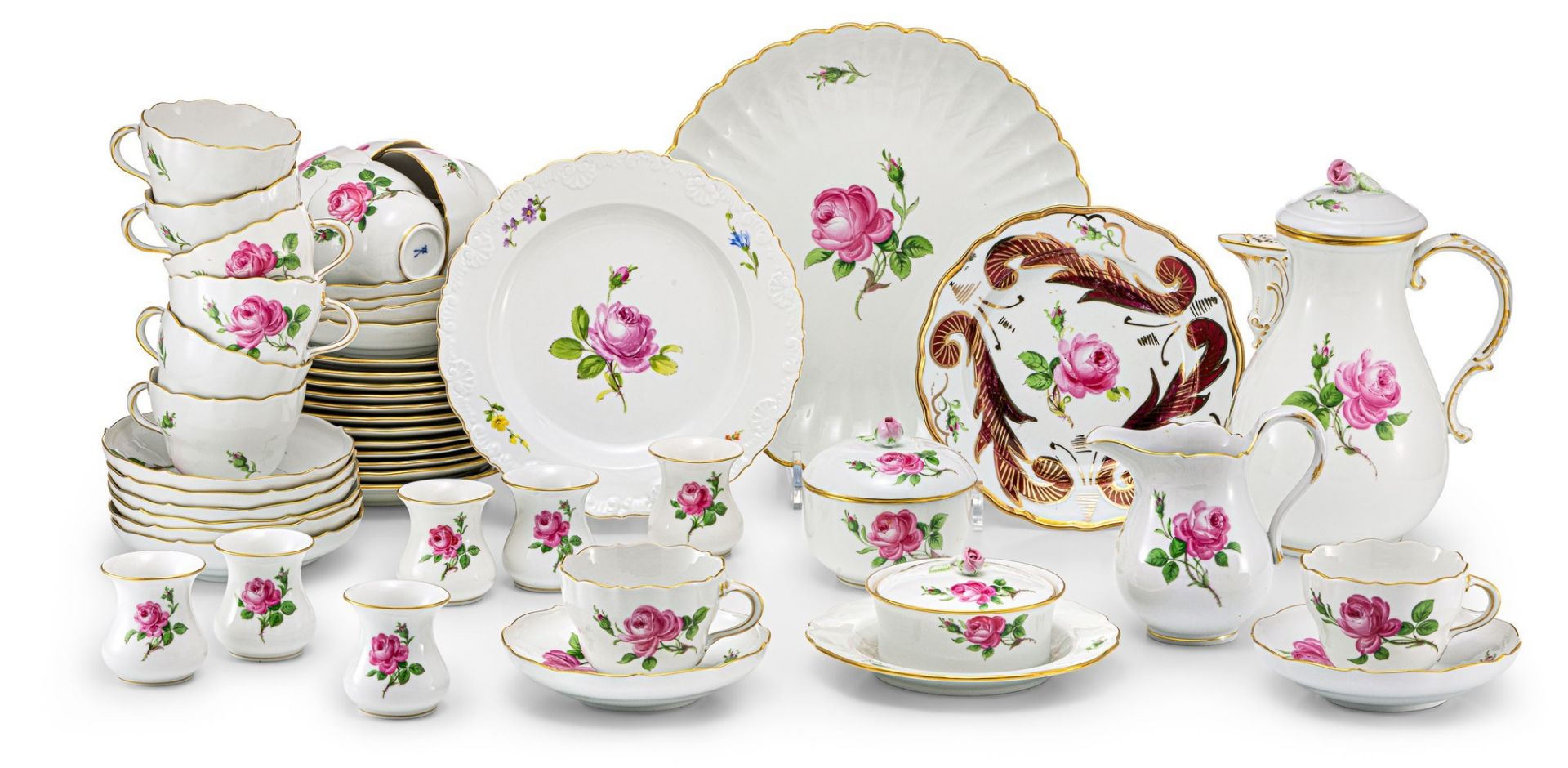 Kaffeeservice "Rote Rose" Meissen