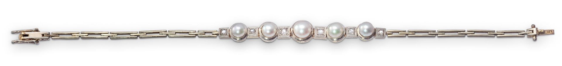 Zartes Art-Deco-Perl-Diamantarmband