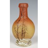 Kleine Vase mit abendlicher Winterlandschaft Legras & Cie., Saint-Denis, um 1915/20
