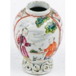 Kleine bauchige Vase auf ausgestelltem Stand China, Compagnie des Indes, Anf. 19. Jh.
