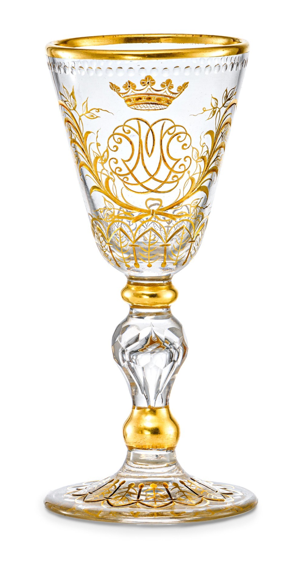 Pokal mit Spiegelmonogramm Zechlin, um 1740/50