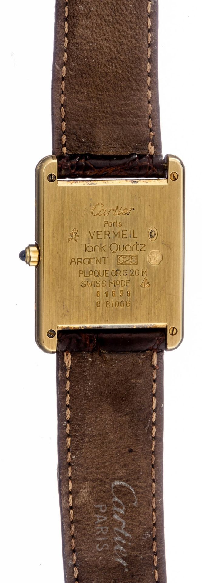 Cartier-Vintage-Tank-Vermeil-Armbanduhr - Image 2 of 2