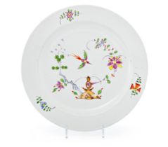 Runde Platte mit Fels-Vogel-Dekor Meissen, um 1817/24