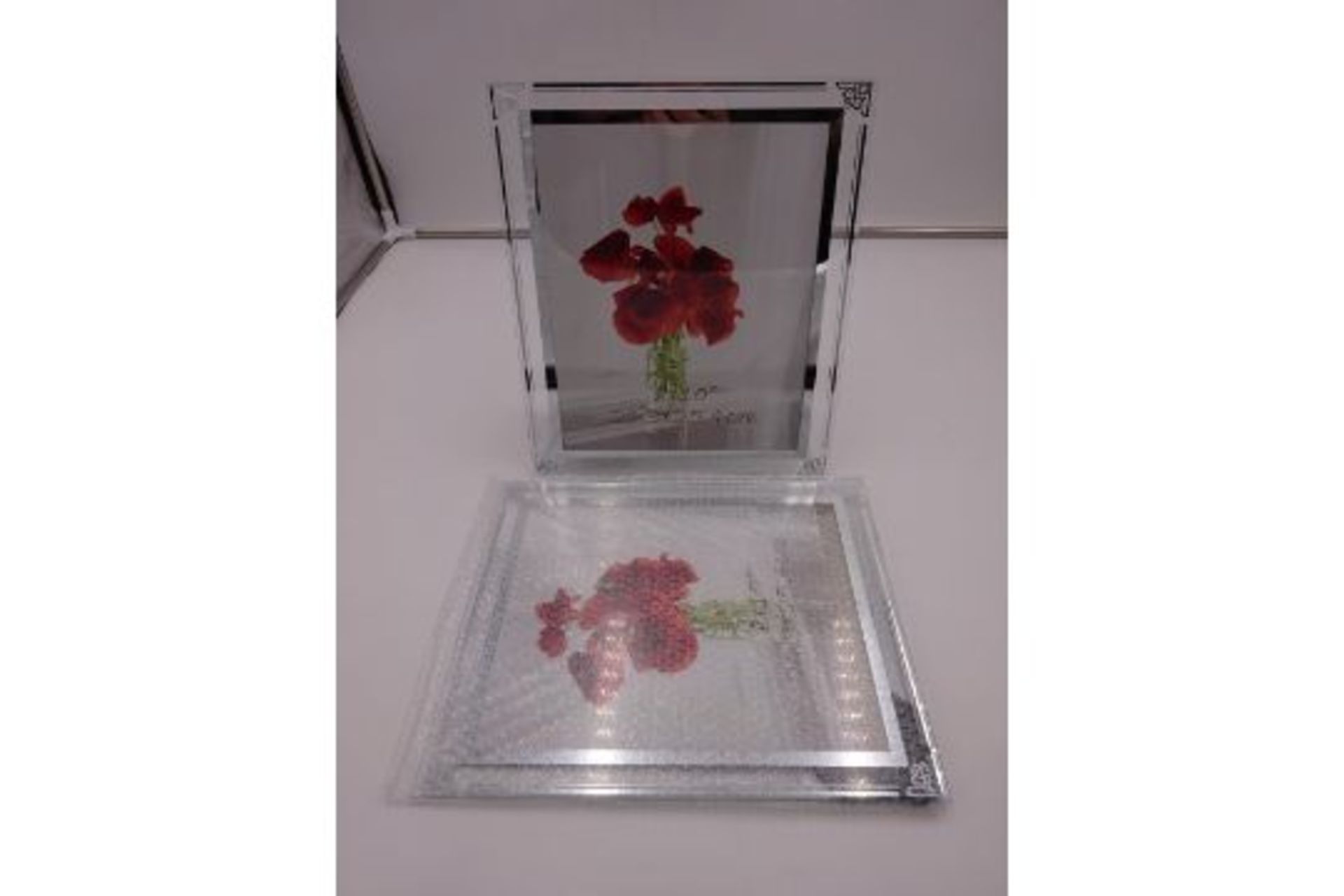 NEW - TWO 8 BY 10 INCH GLASS PHOTO FRAMES