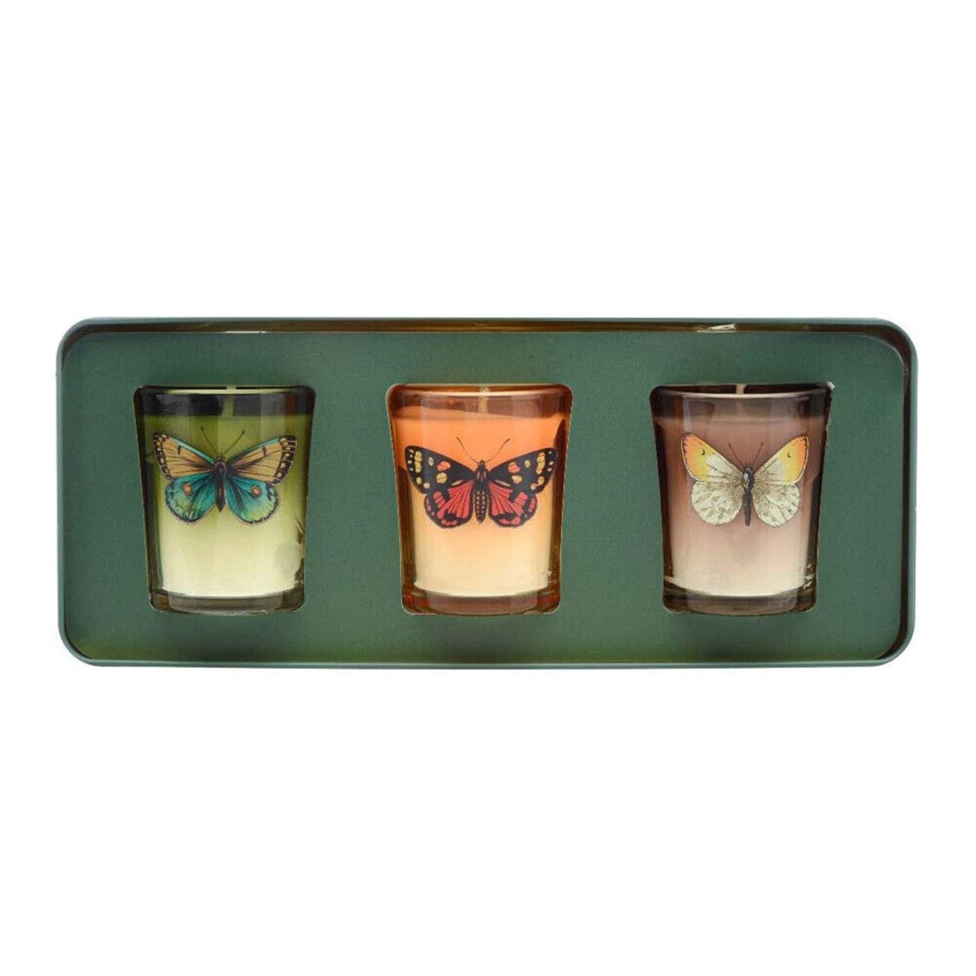 RRP £14.99 - New Harmony 3pc Butterfly Candle Gift Set - Image 2 of 2
