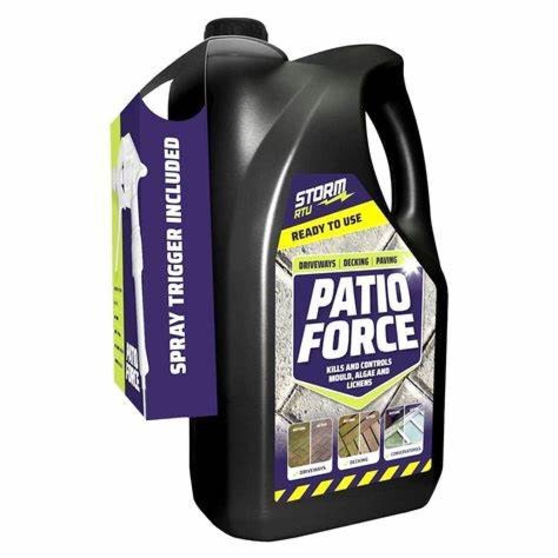 RRP £25.99 - x2 New 5L Ready To Use Patio Force Cleaner With Spray Trigger For Driveways, Decking,