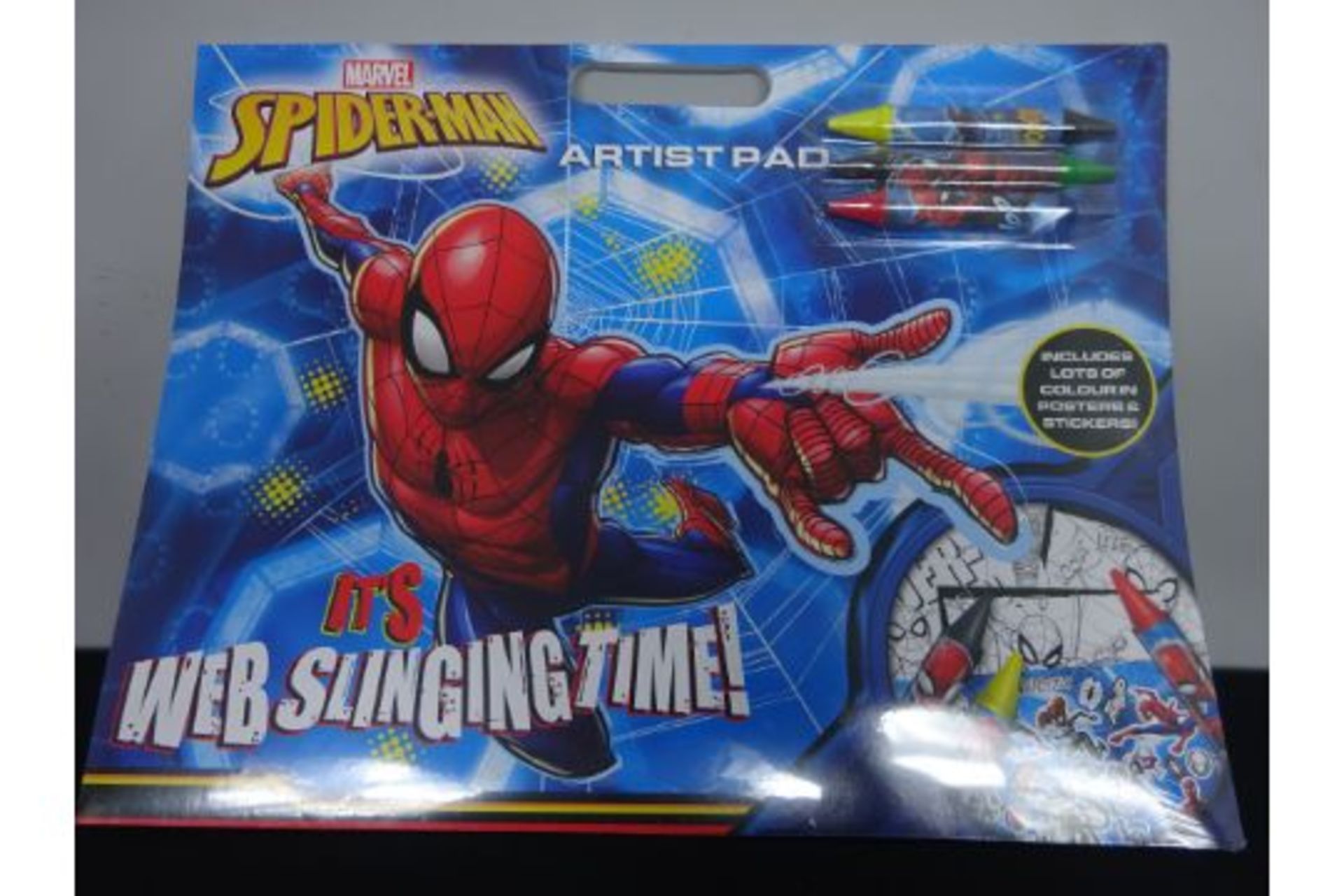 NEW SPIDERMAN ARTIST PAD WITH CRAYONS