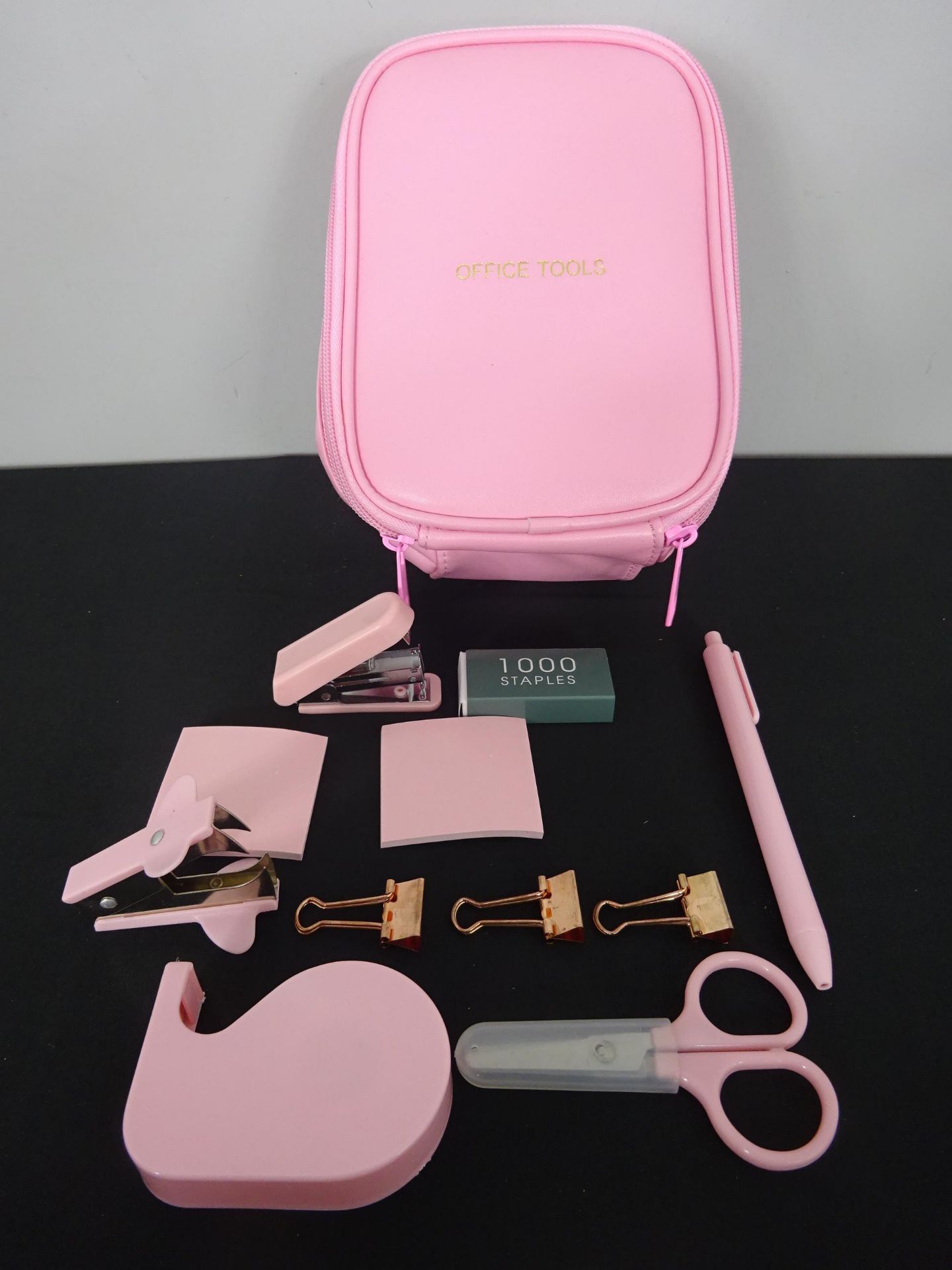 New Pink Office Tools Pencil Case With Qty Office Tools