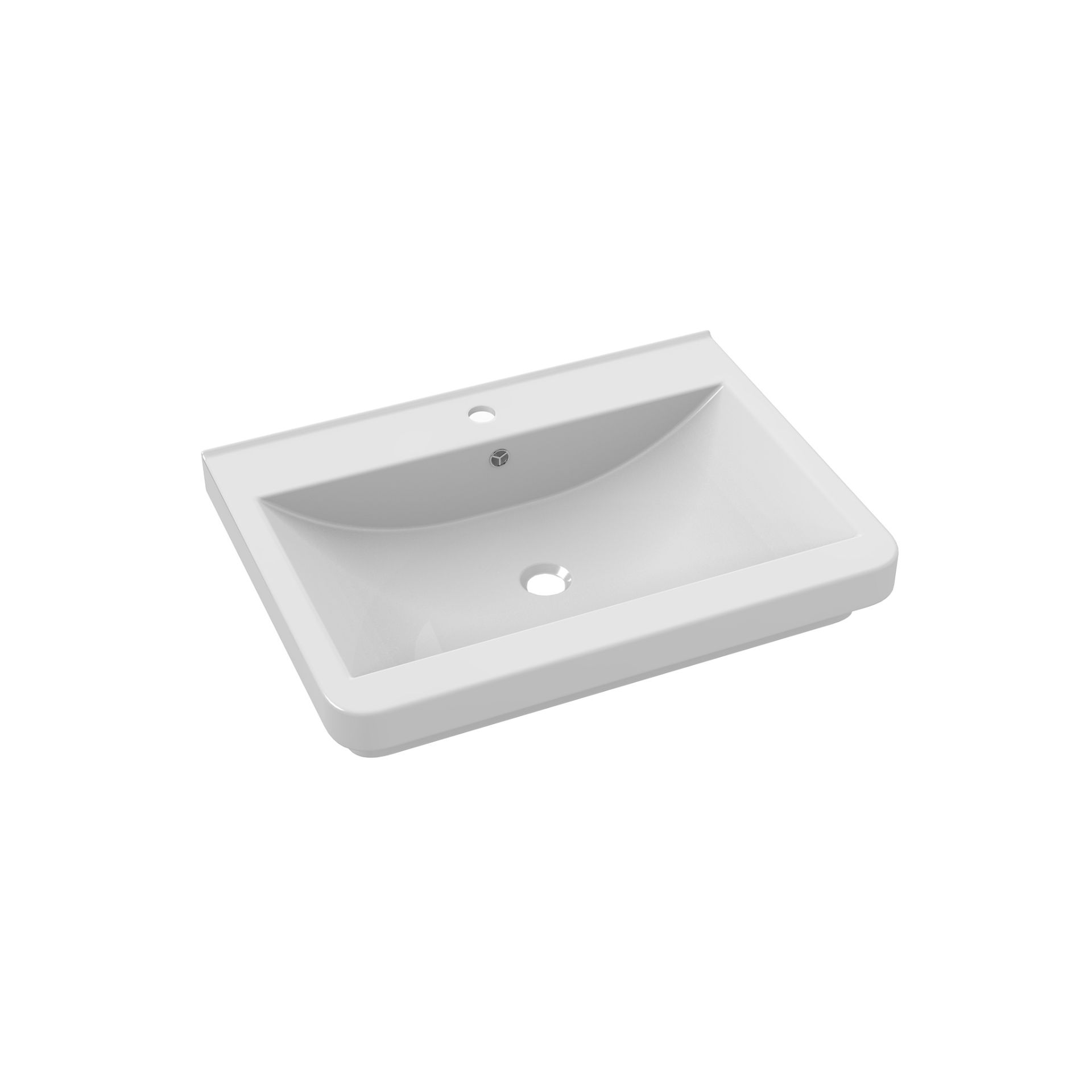 RRP £146 - White Lambro Ceramic Vanity Basin - 810 x 460mm